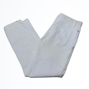Hudson White Barbara Skinny Jeans Size 26 Raw Hem Waist 28.5 In Inseam 27 In